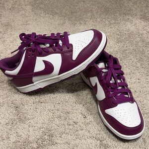 Nike Kids or Women Sneakers Purple and White-size 7Y which is women’s 8.5/9